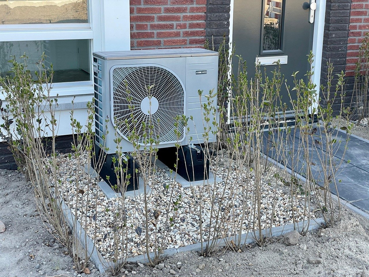 Modern heat pump outdoor unit